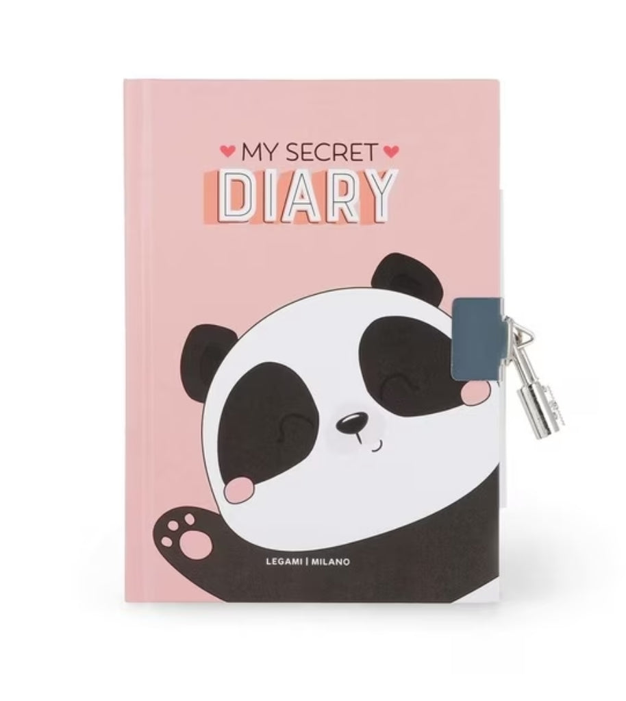 Diário Panda com Cadeado e Chaves Legami