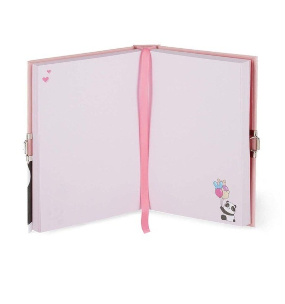 Diário Panda com Cadeado e Chaves Legami
