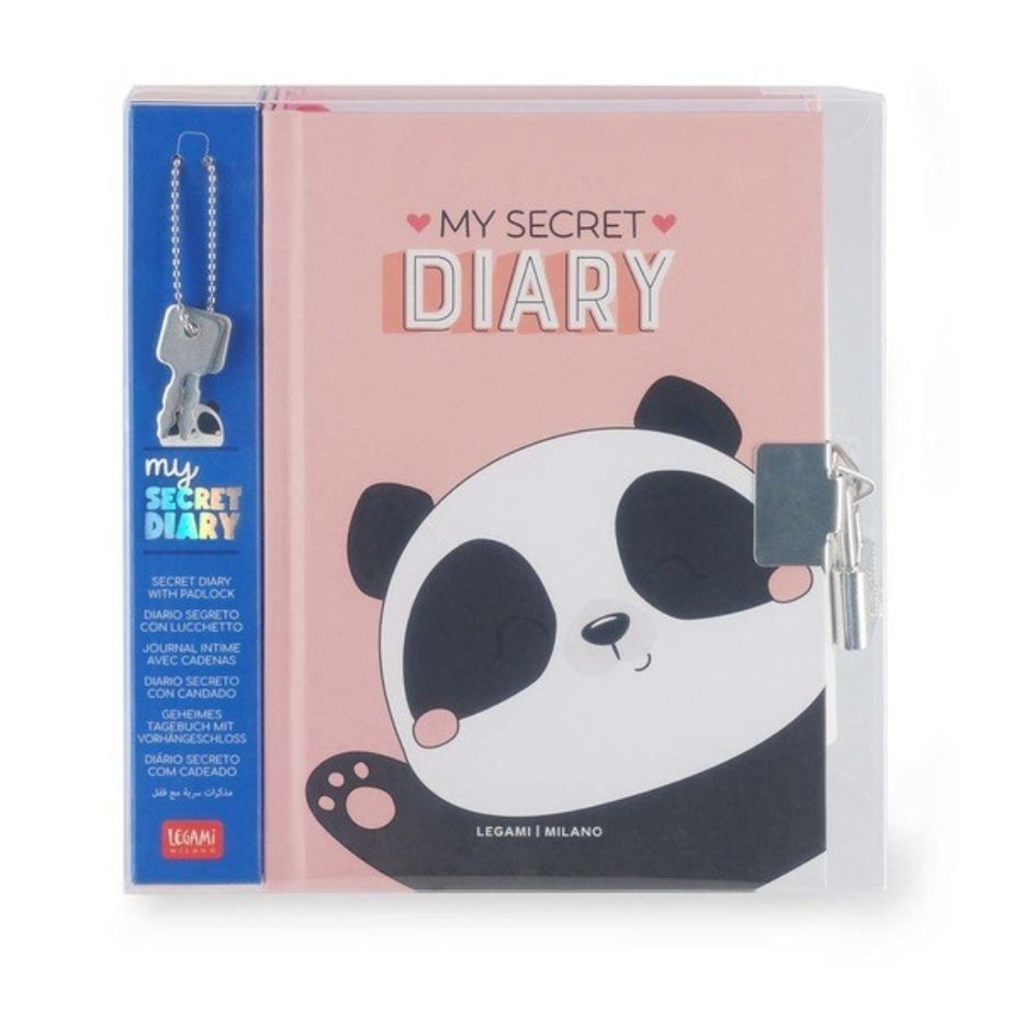 Diário Panda com Cadeado e Chaves Legami