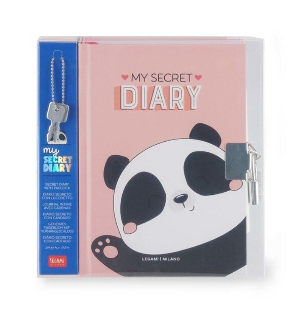 Diário Panda com Cadeado e Chaves Legami
