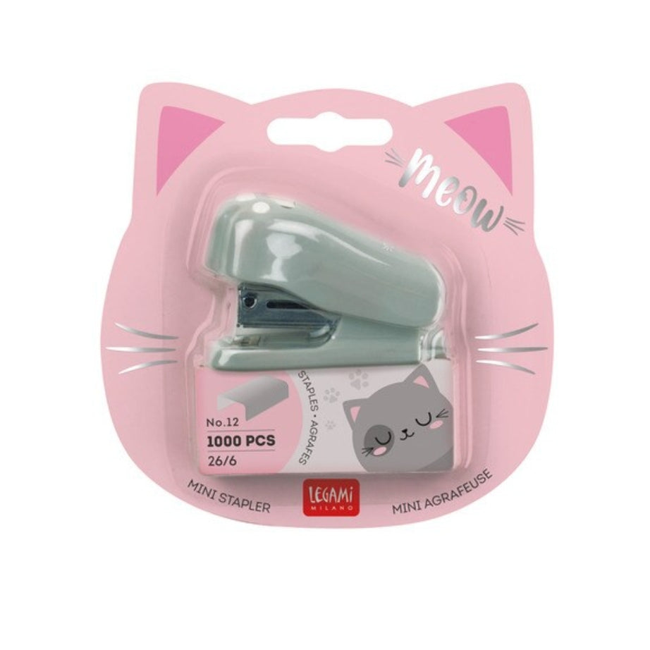 Mini Agrafador com 1000 Agrafos Gatinho - Legami