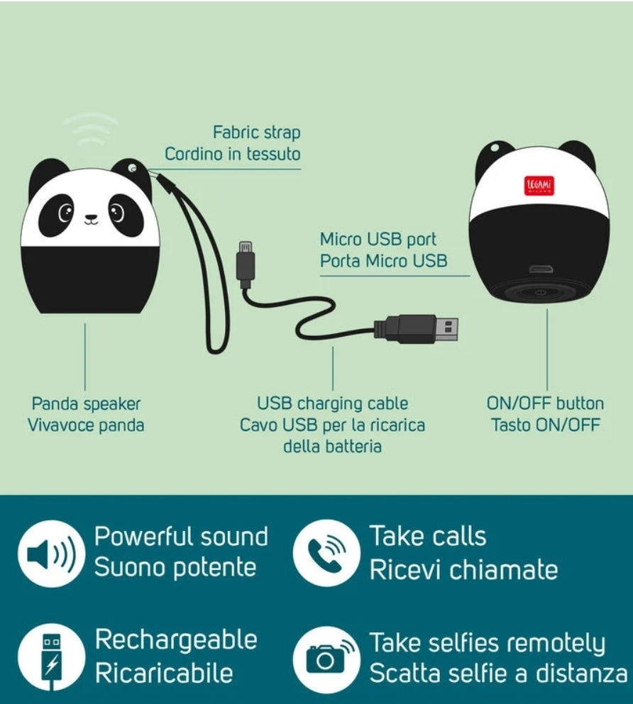 Mini Coluna Portátil Panda - Legami