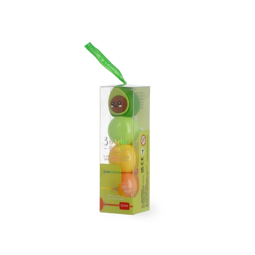 Sublinhadores 3 em 1 Abacate- Legami