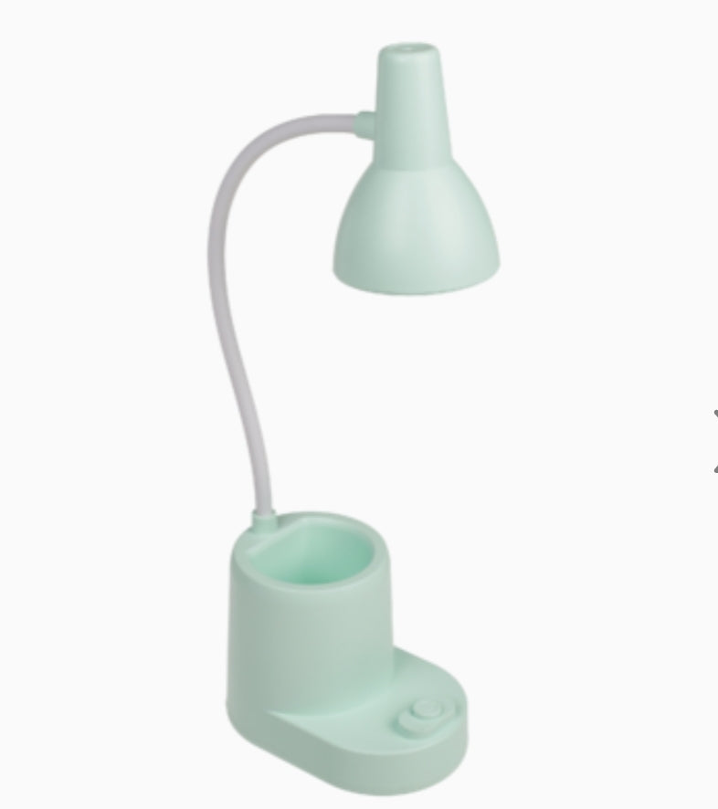 Candeeiro Secretária com Porta Canetas Verde Água