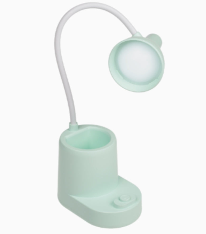 Candeeiro Secretária com Porta Canetas Verde Água