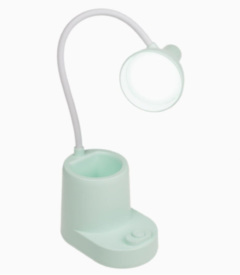 Candeeiro Secretária com Porta Canetas Verde Água