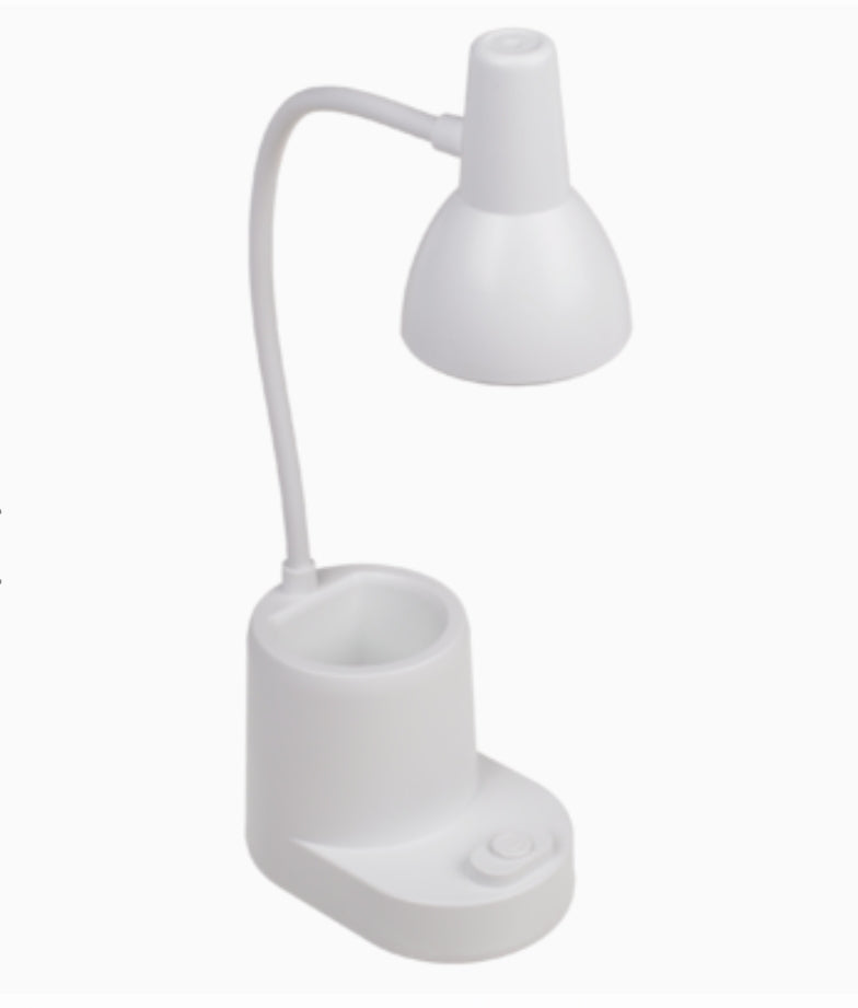 Candeeiro Secretária com Copo para Canetas Branco