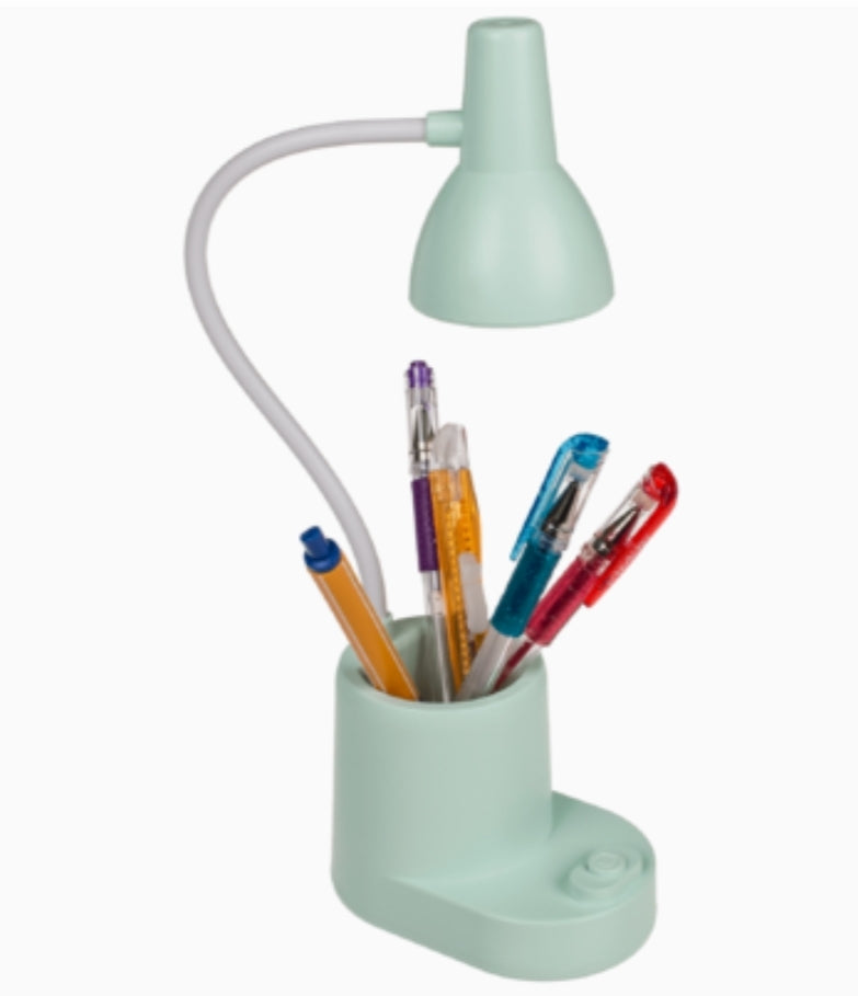 Candeeiro Secretária com Porta Canetas Verde Água