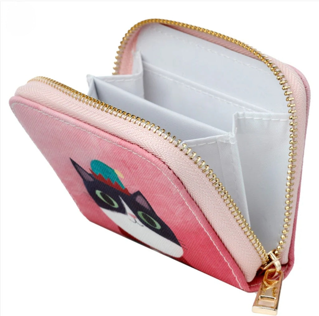 Porta Moedas com Fecho e Divisória Rosa