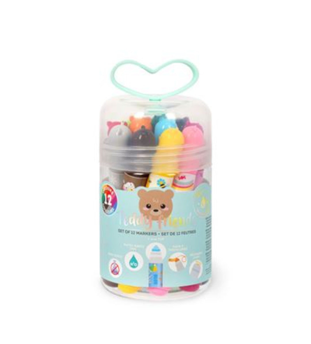 Conjunto 12 Marcadores Laváveis Ursinhos Teddy - Legami