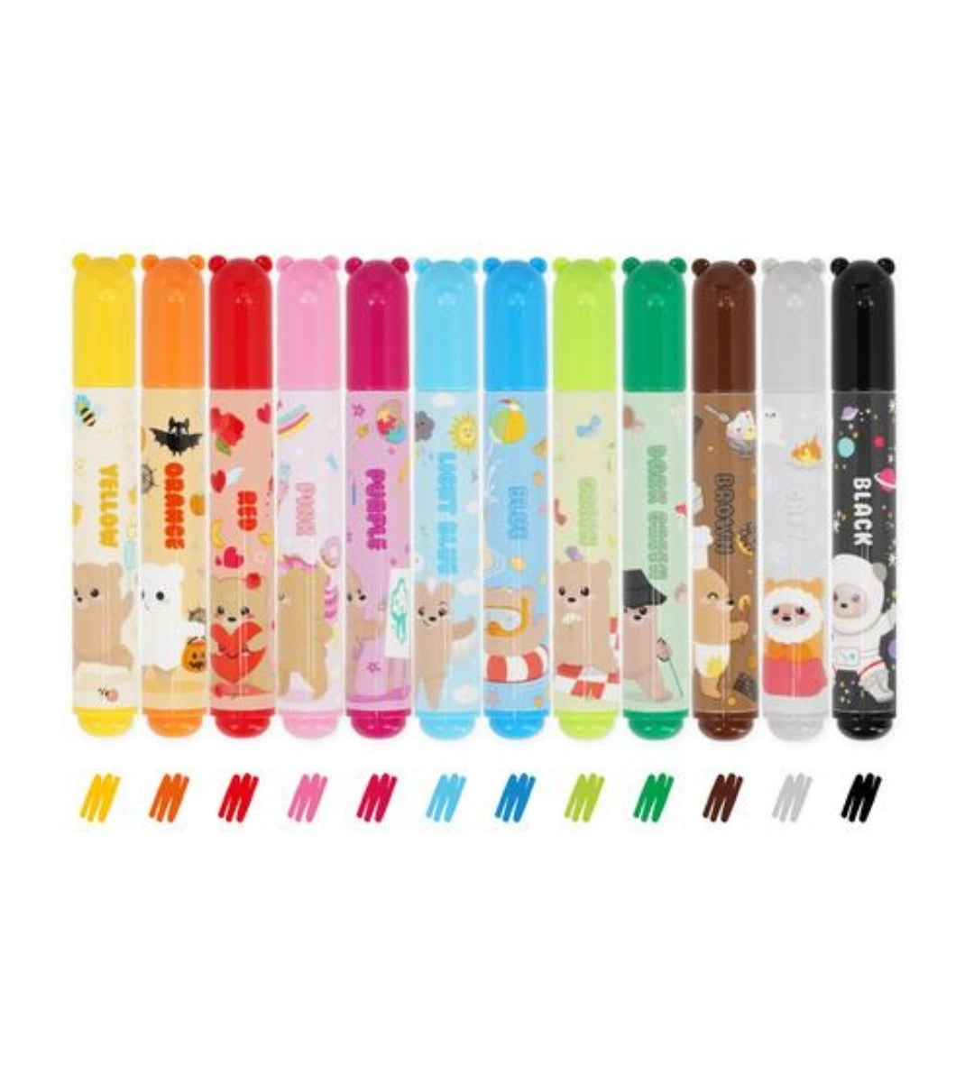 Conjunto 12 Marcadores Laváveis Ursinhos Teddy - Legami