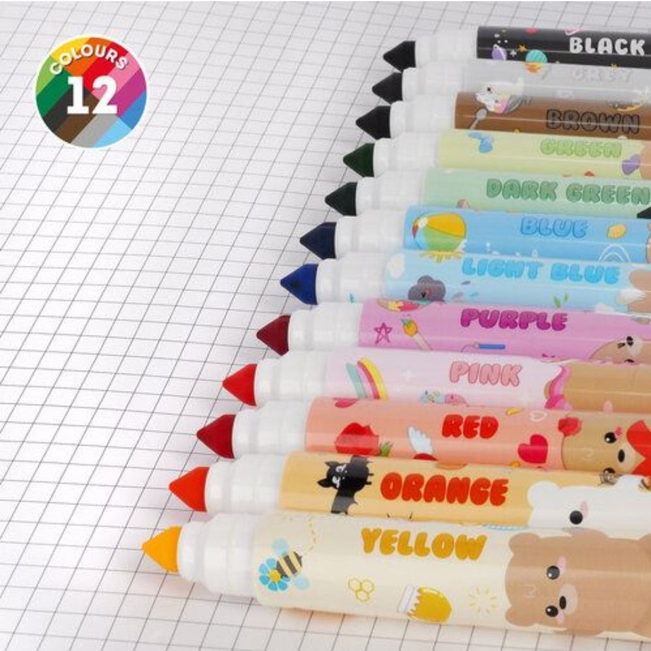 Conjunto 12 Marcadores Laváveis Ursinhos Teddy - Legami