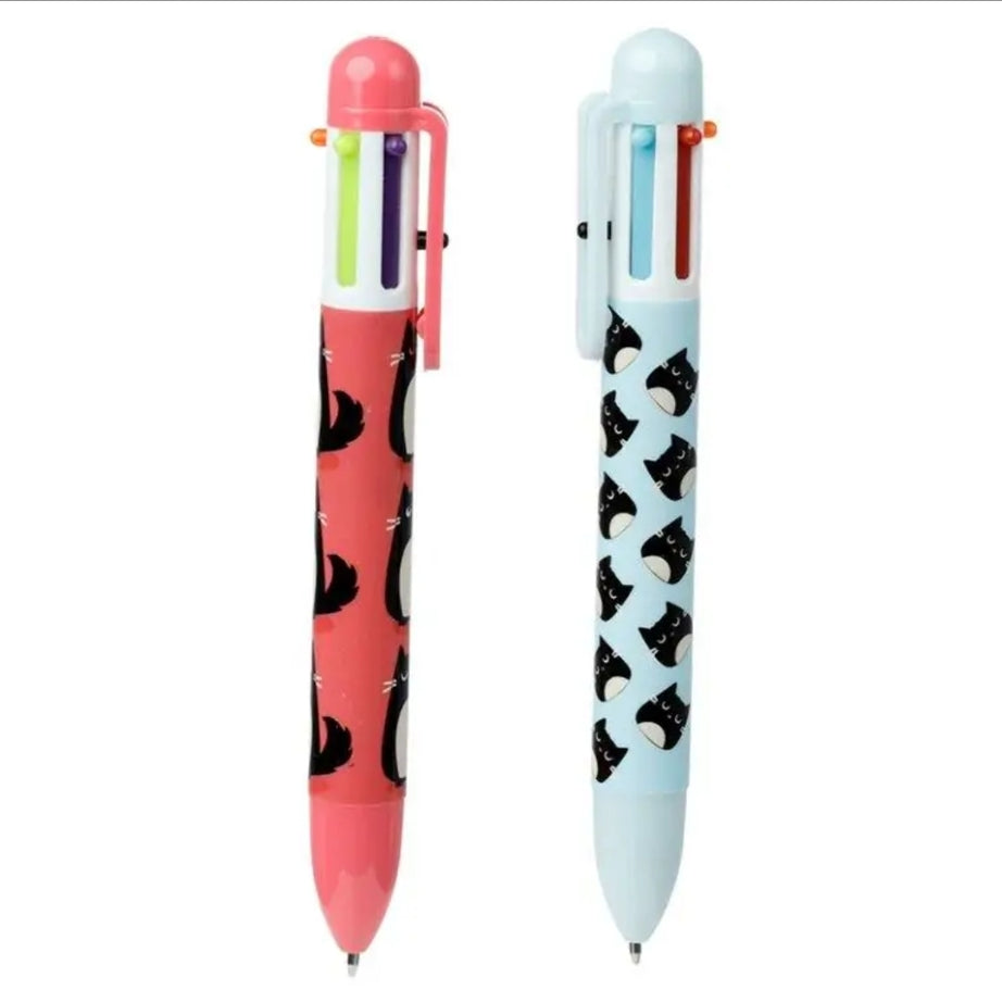 Caneta 6 Cores Gatinho