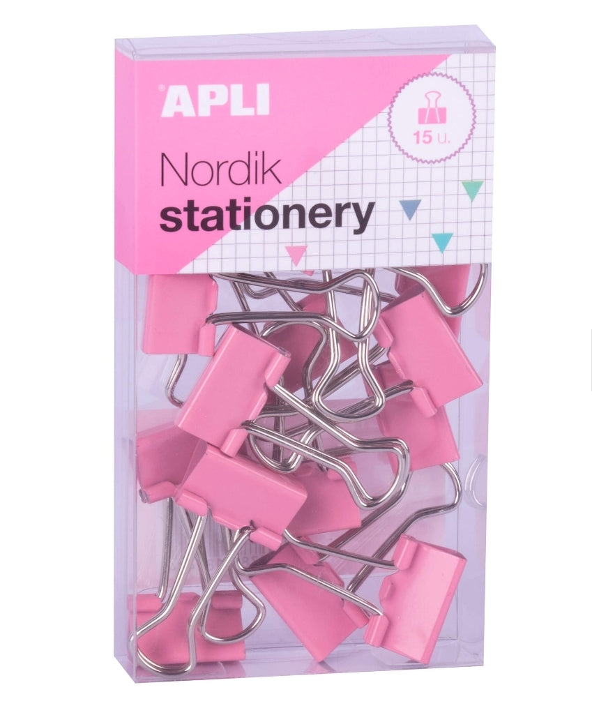 15 Molas P/papeis 19mmApli Nordik Cores Pastel