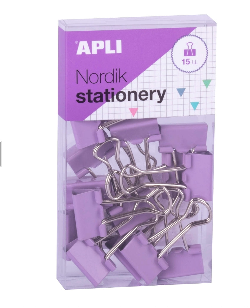 15 Molas P/papeis 19mmApli Nordik Cores Pastel