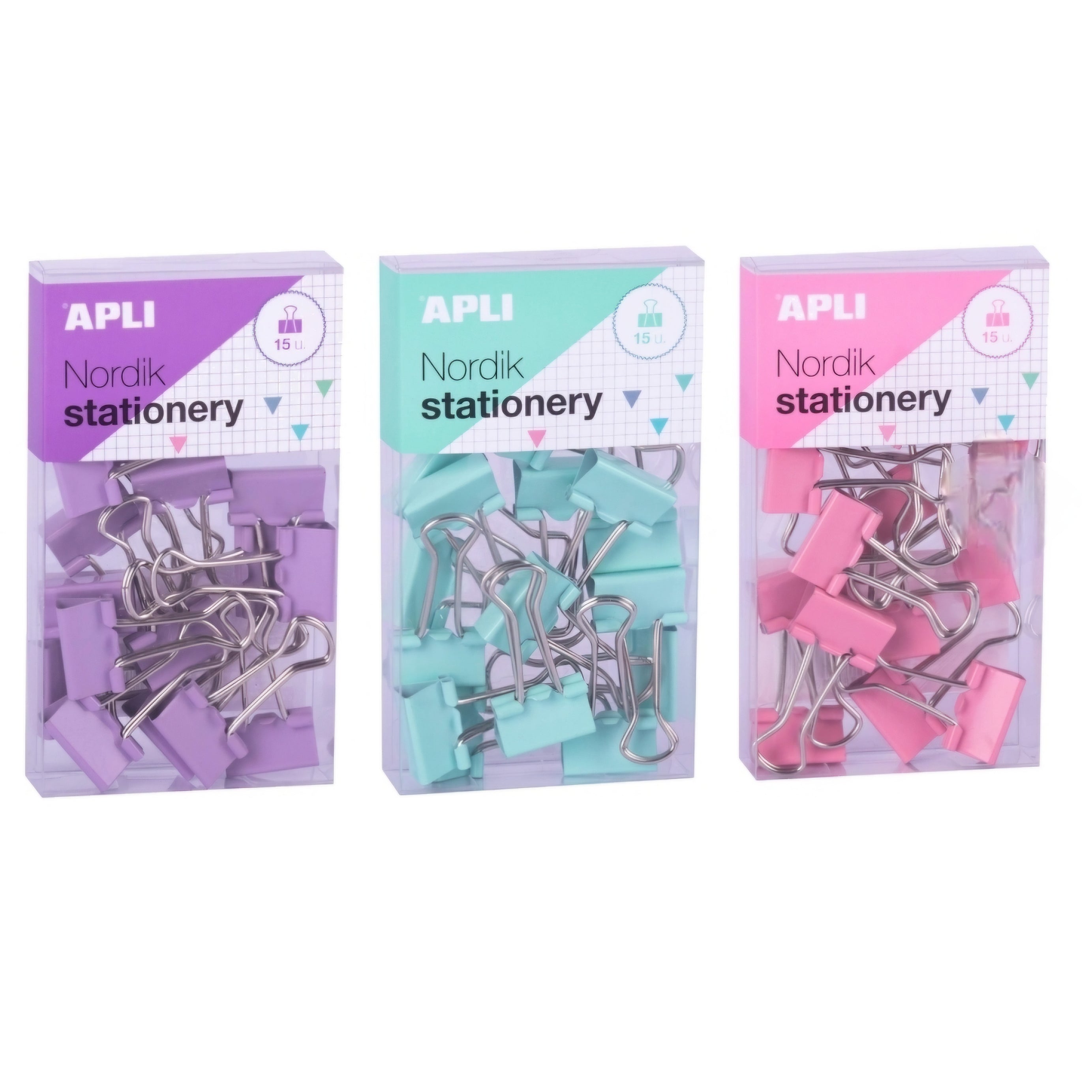 15 Molas P/papeis 19mmApli Nordik Cores Pastel