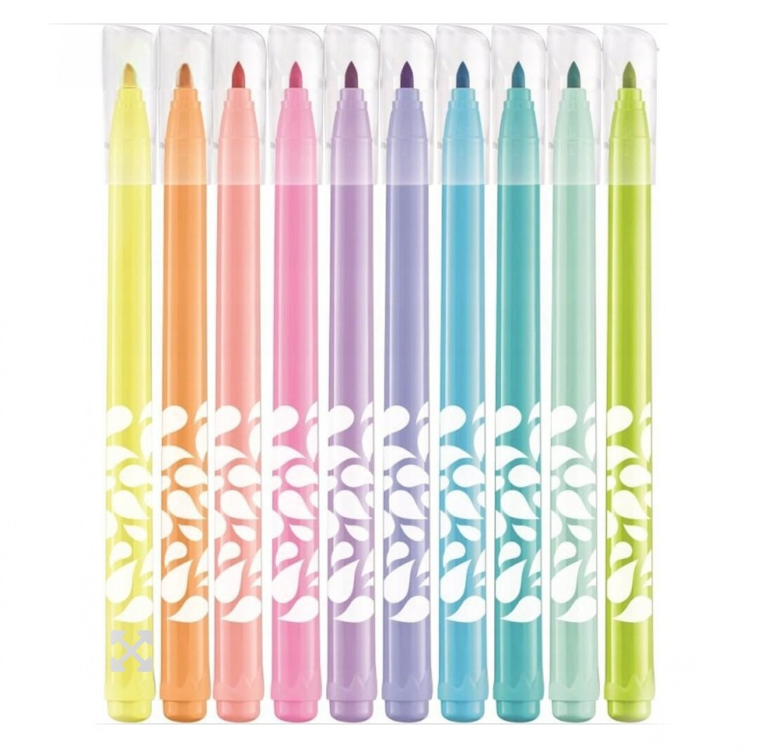 10 Marcadores Pastel de Colorir Peps