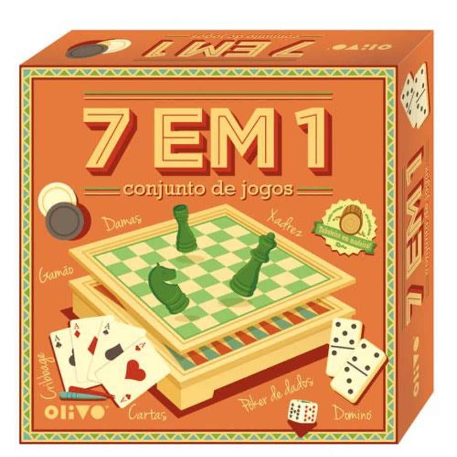7 em 1 Conjunto de Jogos em Madeira - Olivo