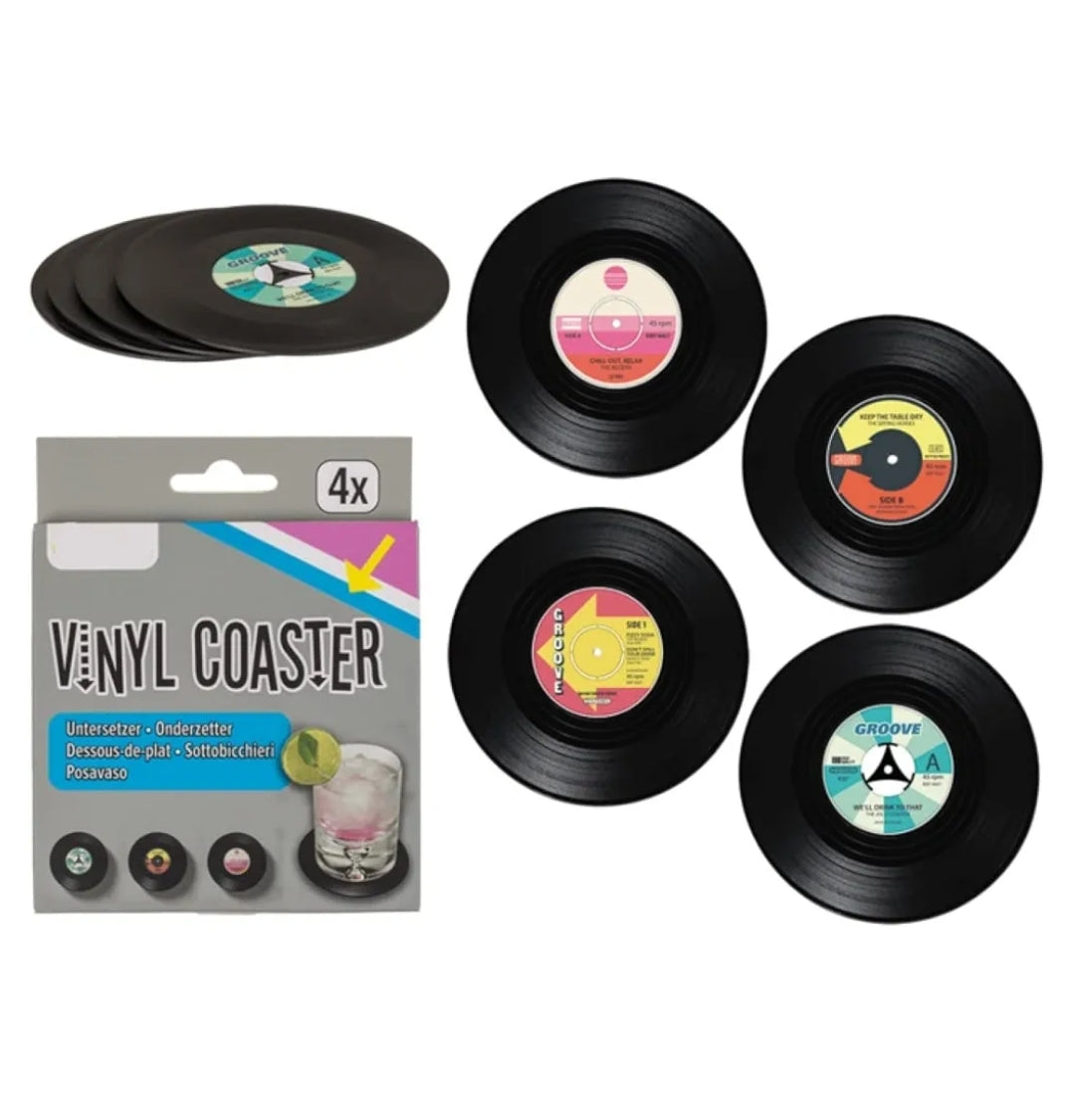 4 Bases Para Copos Disco Vinil