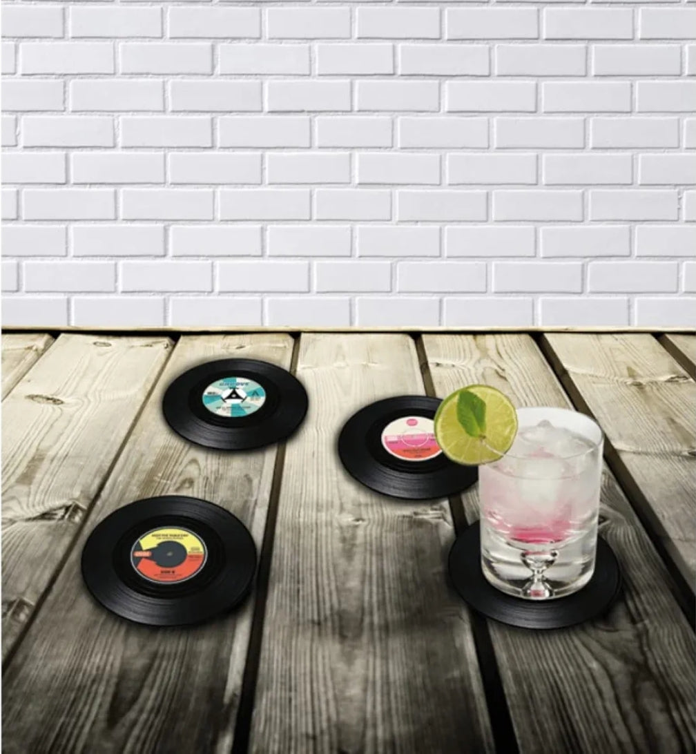 4 Bases Para Copos Disco Vinil