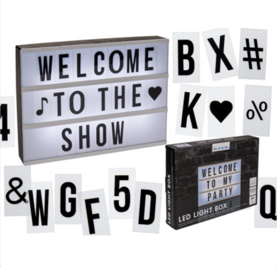 Led Light Box com 84 Letras e Simbolos