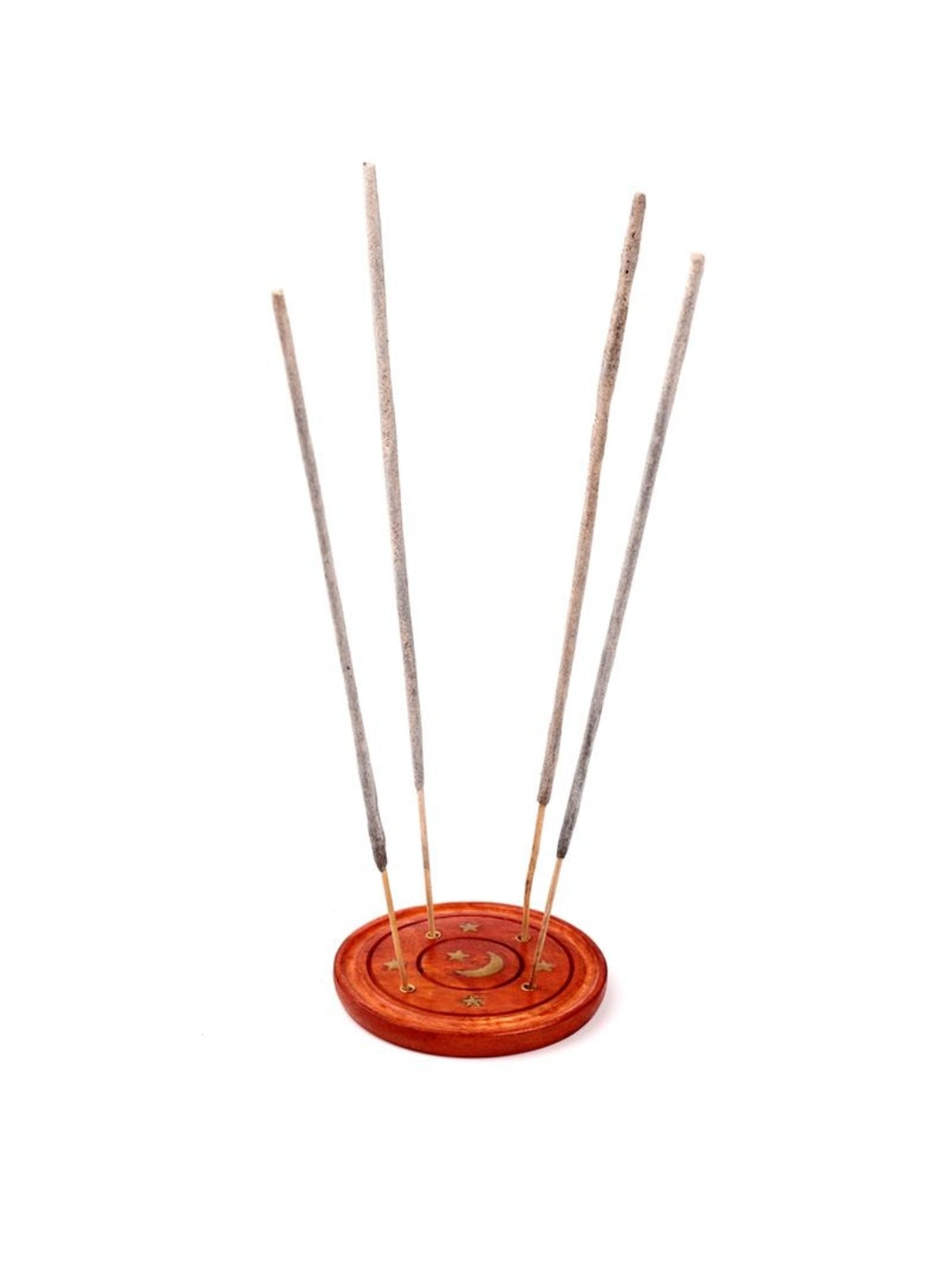 Queimador redondo em madeira de Mango com Lua e Estrelas