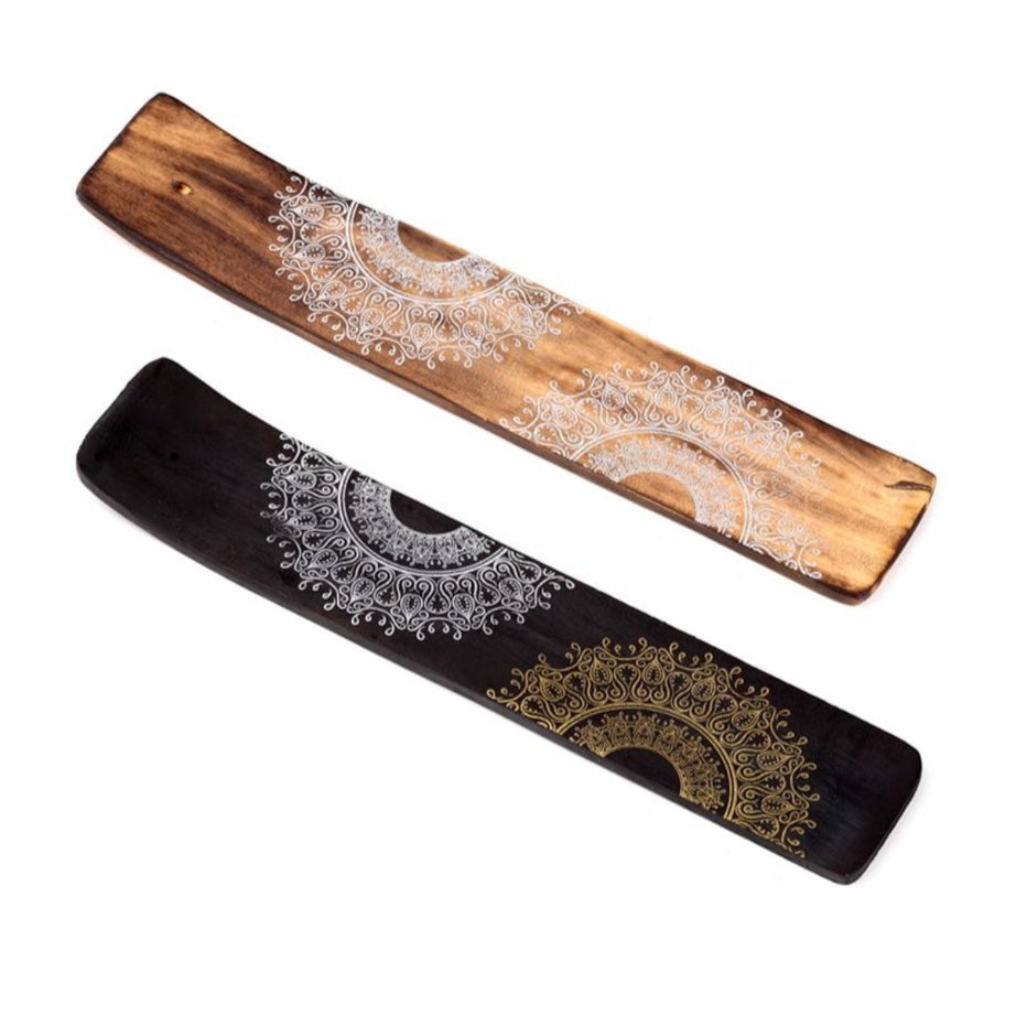 Queimador de Incenso Mandala Mandala Madeira - Preto