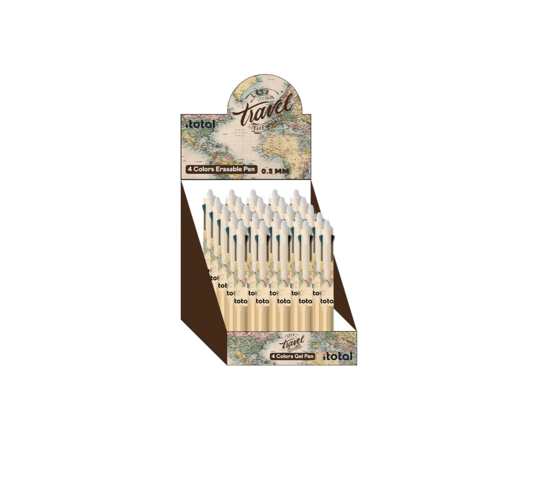 Caneta Apagável 4 Cores (Preto, Azul, Vermelho e Verde) - Travel