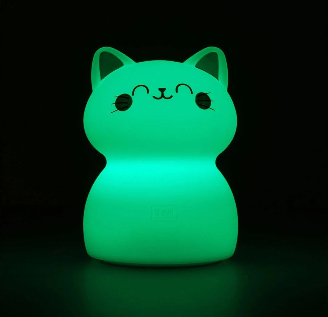 Luz de Presença Recarregável Gatinho Troca de Cor Legami