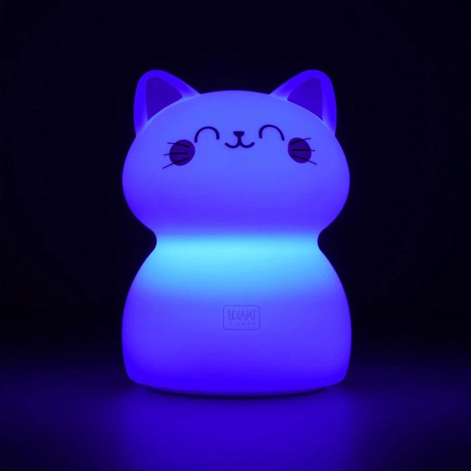 Luz de Presença Recarregável Gatinho Troca de Cor Legami