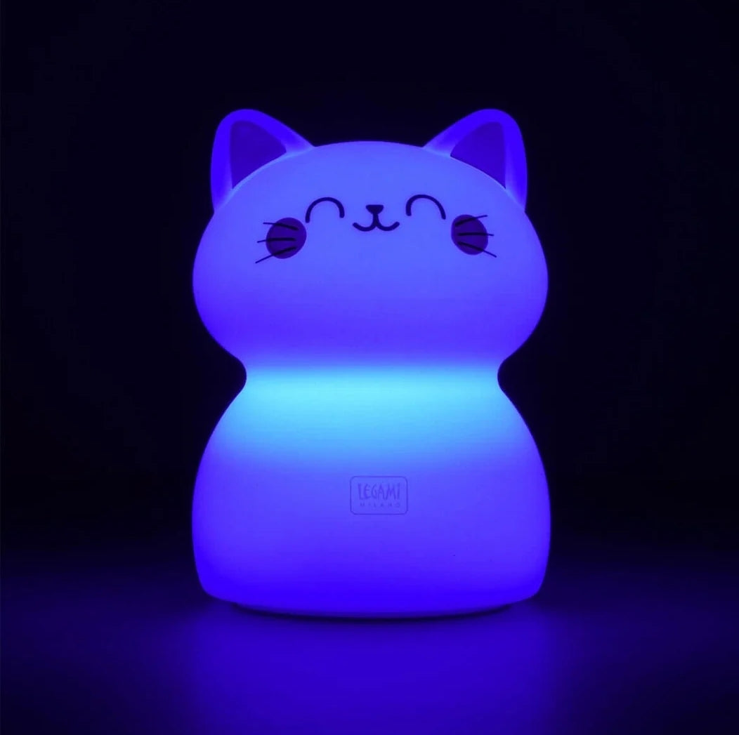 Luz de Presença Recarregável Gatinho Troca de Cor Legami