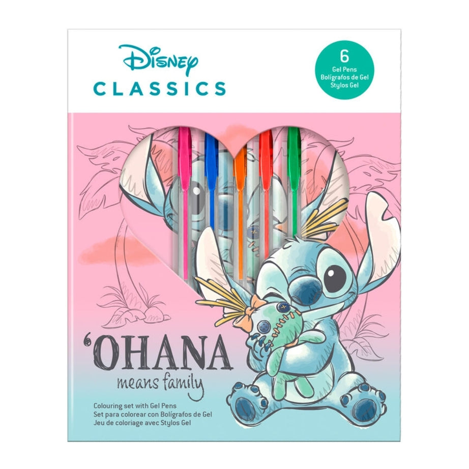 Conjunto 6 Canetas de Gel + Bloco Stitch