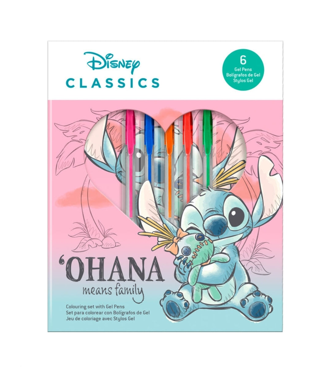 Conjunto 6 Canetas de Gel + Bloco Stitch