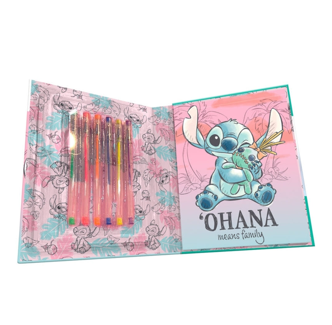 Conjunto 6 Canetas de Gel + Bloco Stitch