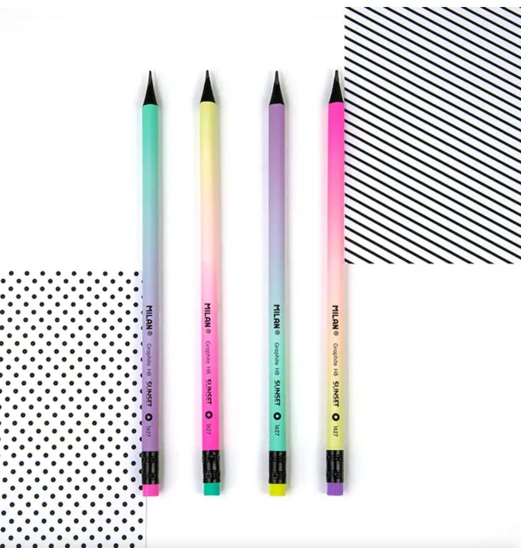 Lápis HB Milan Sunset Grafite Preto e Borracha