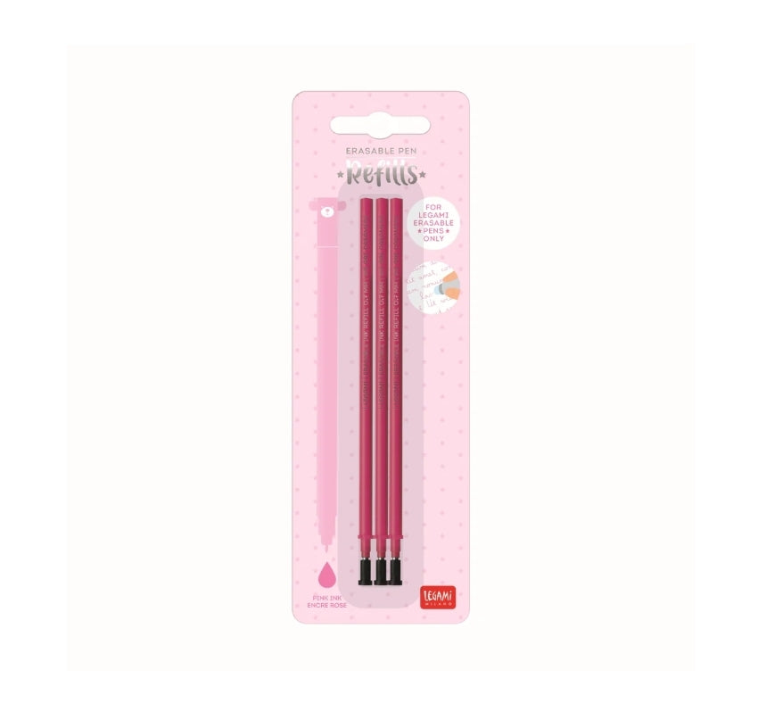 Recarga para Caneta que Apaga Legami Rosa - Set de 3 Unidades