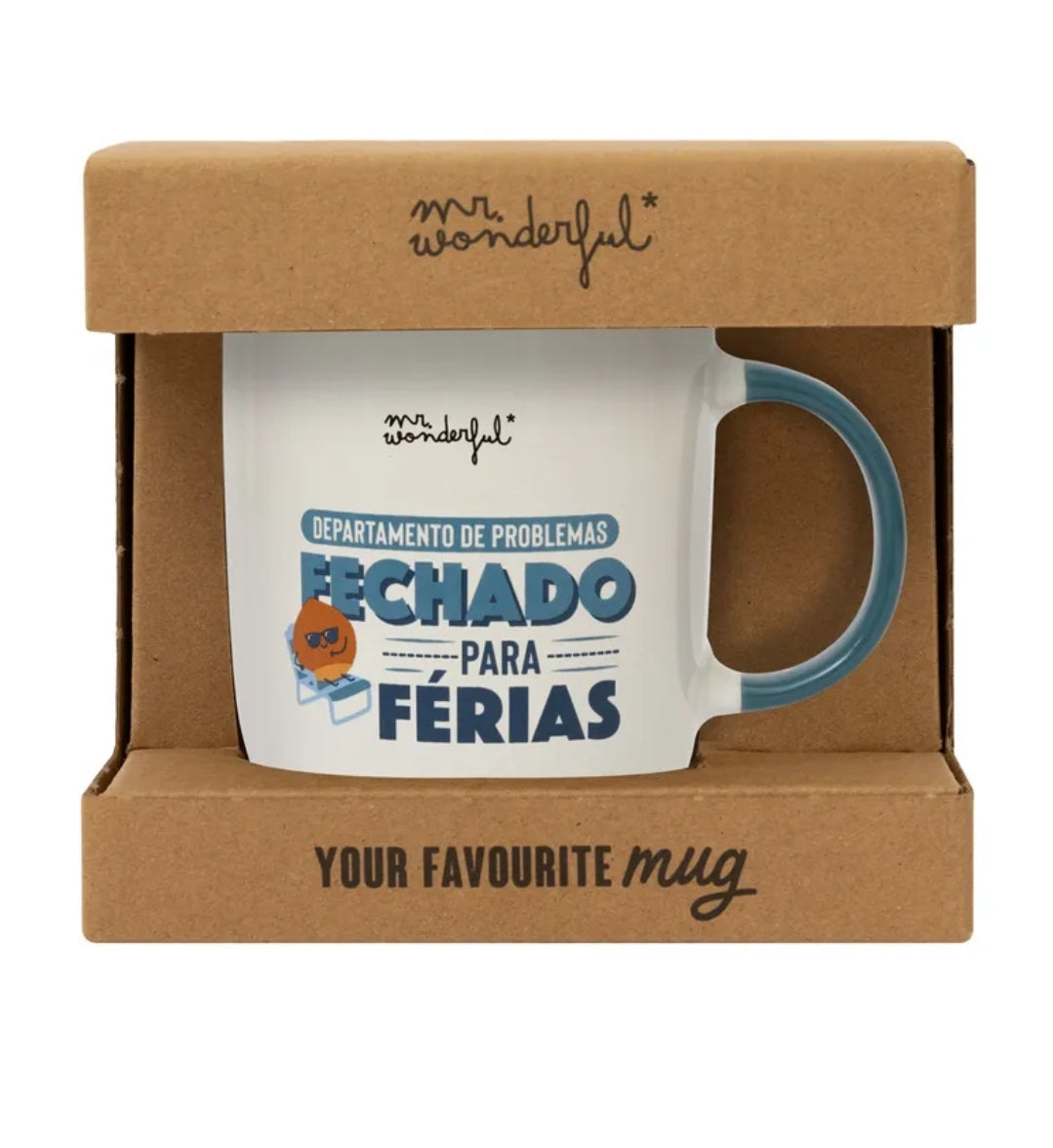 Caneca mr.Wonderful Departamento de Problemas Fechado para Férias