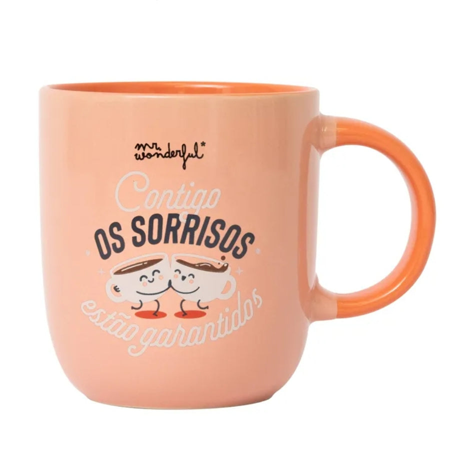 Caneca mr.Wonderful "Contigo os Sorrisos Estão Garantidos"