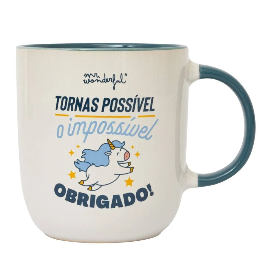 Caneca mr.Wonderful "Tornas Possível o Impossível, Obrigado"