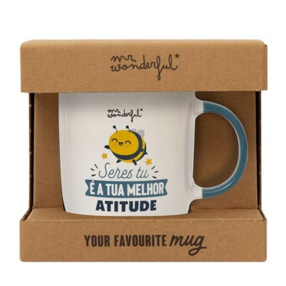 Caneca mr.Wonderful "Seres Tu é a Tua Melhor Atitude"