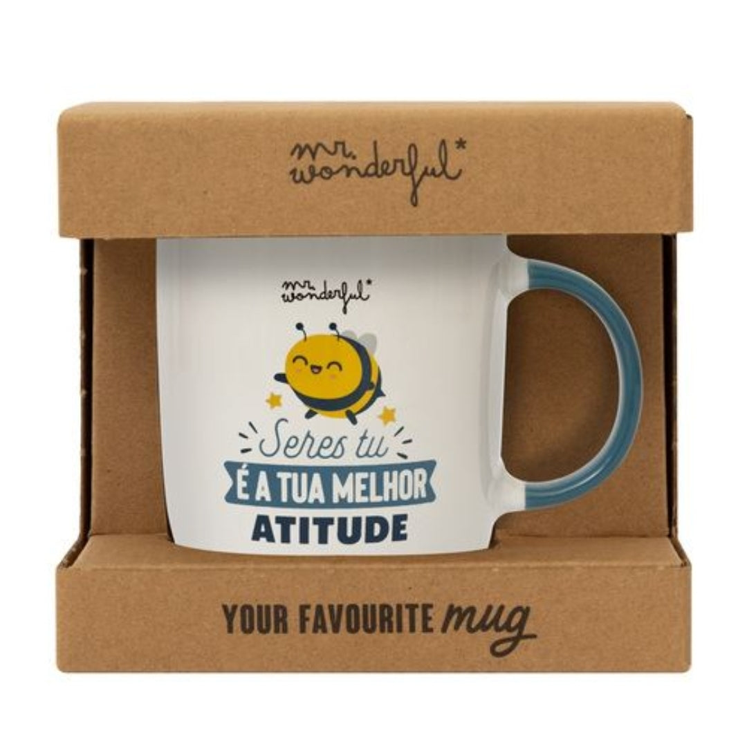 Caneca mr.Wonderful "Seres Tu é a Tua Melhor Atitude"