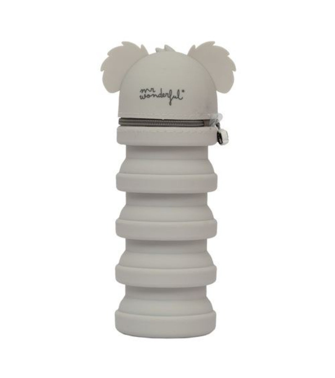 Estojo Extensível em Silicone Koala Mr. Wonderful com 6 Canetas Bo-Bo Apagáveis