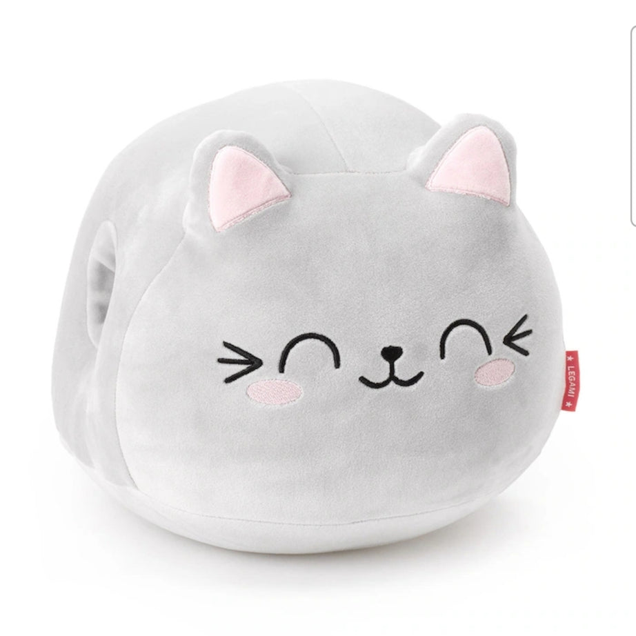 Gatinho Almofada/Peluche Legami com Espaço para Aquecer as Mãos