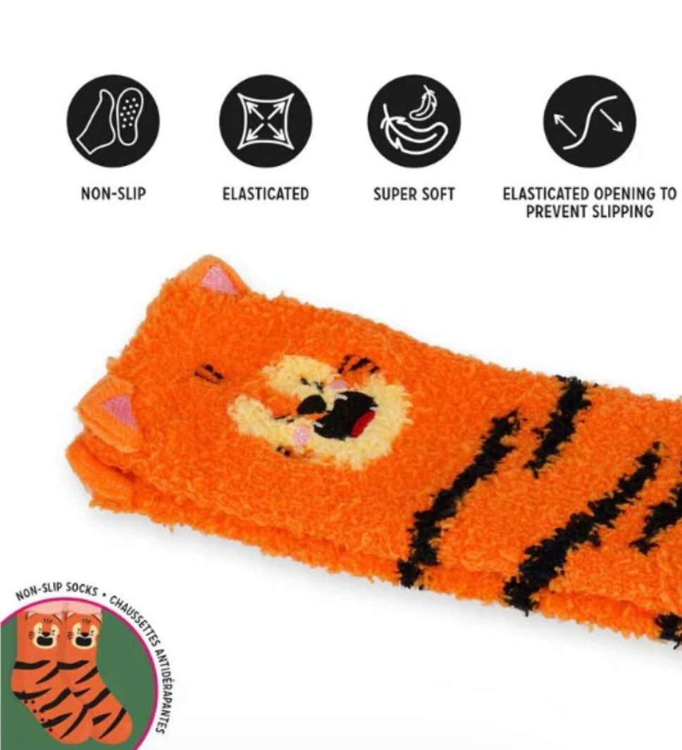 Meias Antiderrapante 3D Tigre - Tamanho 26-34 Legami