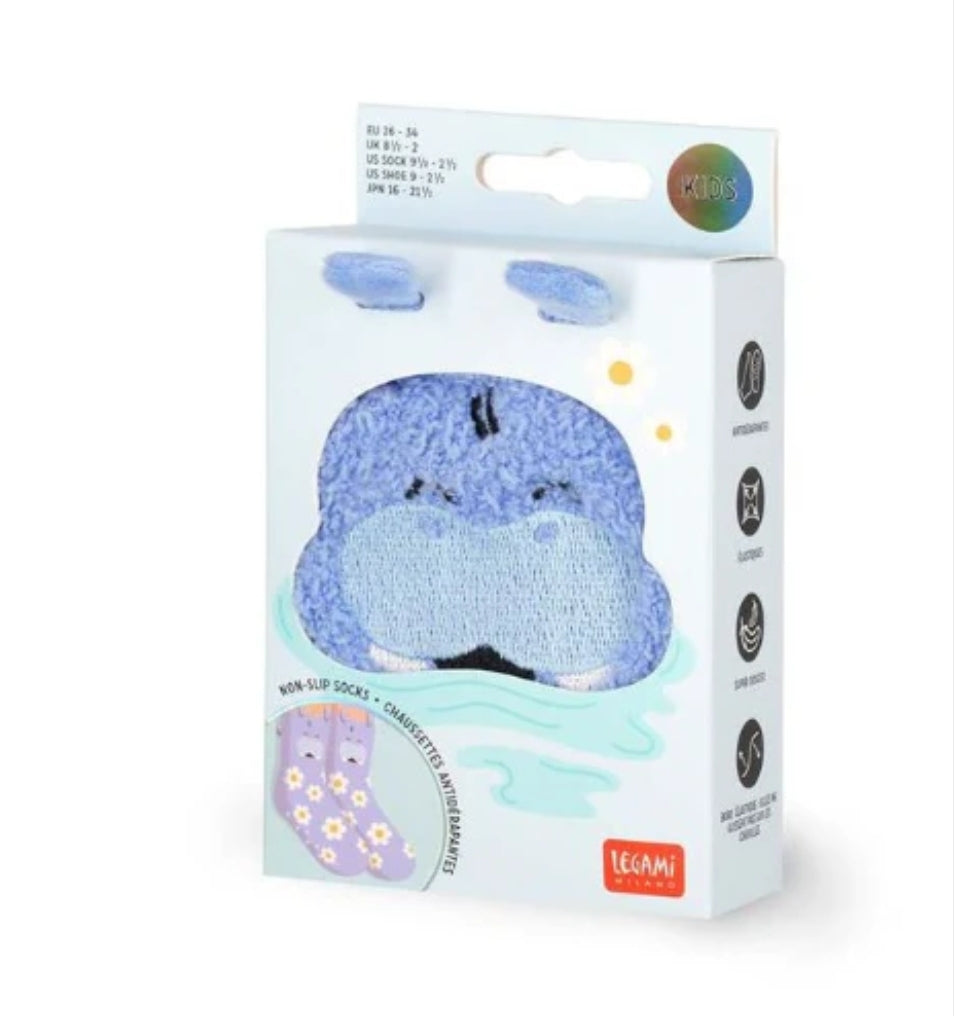 Meias Antiderrapante 3D  Hipopótamo- Tamanho 26-34 Legami