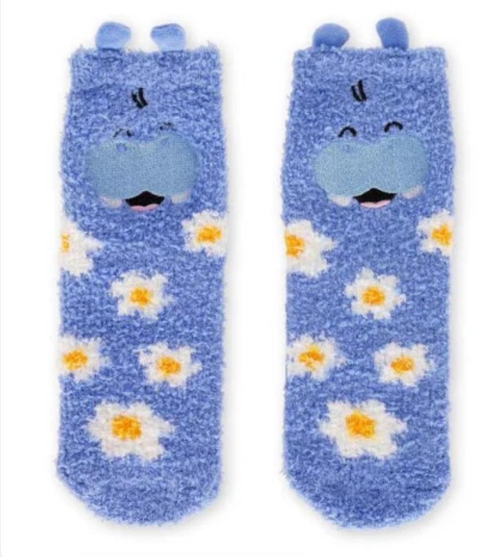 Meias Antiderrapante 3D  Hipopótamo- Tamanho 26-34 Legami