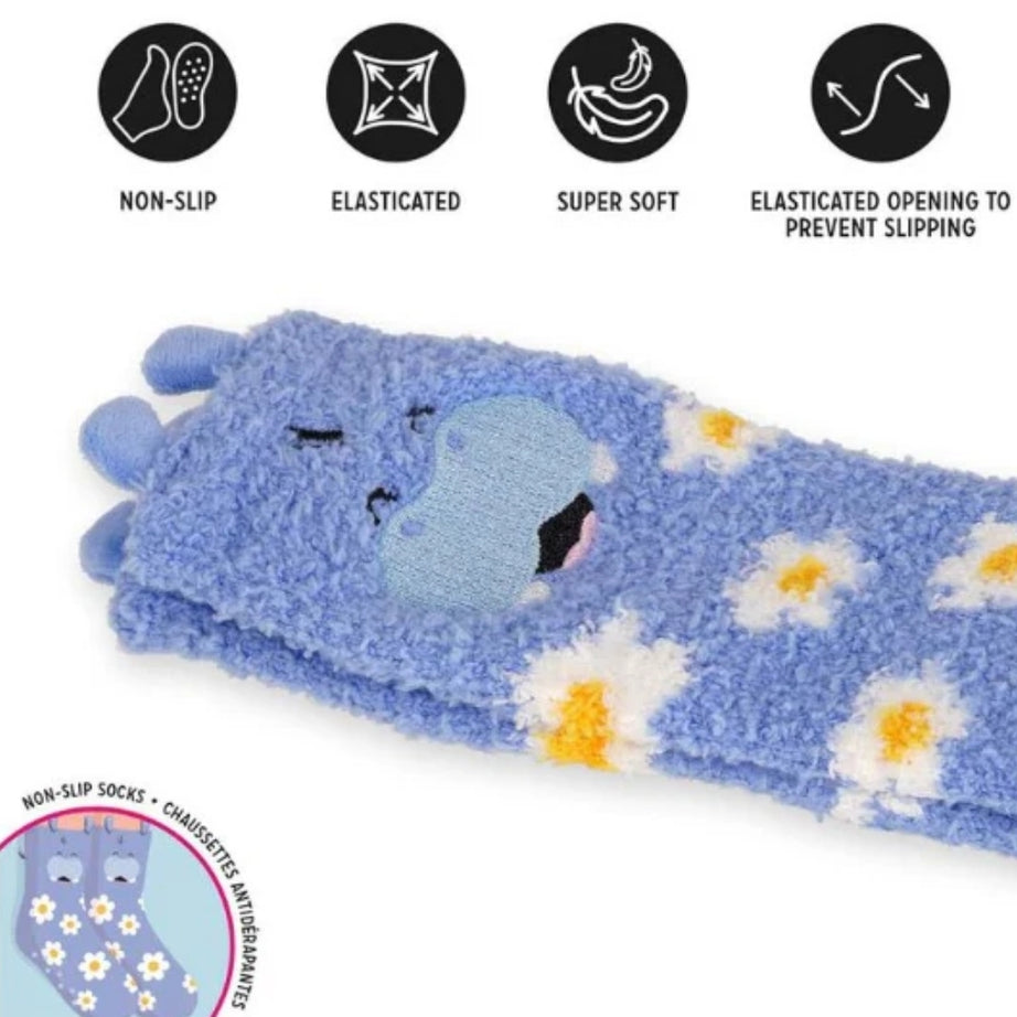Meias Antiderrapante 3D  Hipopótamo- Tamanho 26-34 Legami