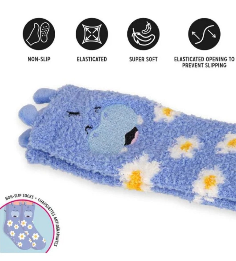 Meias Antiderrapante 3D  Hipopótamo- Tamanho 26-34 Legami