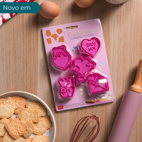 Conjunto de 5 cortadores de biscoitos - Hora dos biscoitos! Legami
