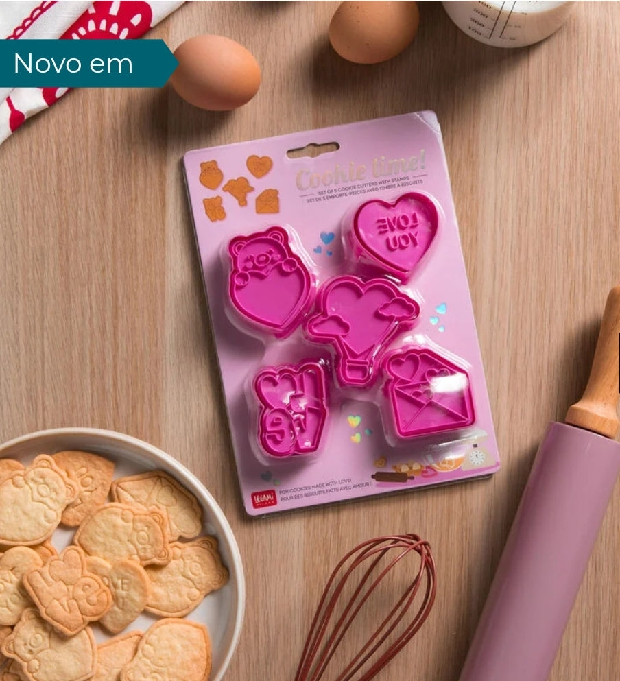 Conjunto de 5 cortadores de biscoitos - Hora dos biscoitos! Legami